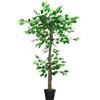 Outsunny Pianta Artificiale Albero del Tè con 546 Foglie Realistiche e Vaso Cemento 120 cm Verde | Aosom Italy