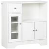 HOMCOM Credenza Buffet con Vano Aperto, Cassetto, 3 Ripiani e Armadietto a 2 Ante, in Legno, 80x30x82 cm, Bianco | Aosom Italy