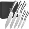 Joeji's Kitchen 5-in-1 Set coltelli da cucina set - Coltelli Professionali Inox ad alto tasso di carbonio - Set di Coltelli da Cucina Multiuso - Coltello da Pane Coltello da Cuoco