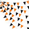 pinkblume Bandierine in tessuto bianco e nero arancione, 32.8 m, decorazioni per feste di laurea, bandierine triangolari, per il 2023, Halloween, Ringraziamento, compleanno, giardino, decorazione da appendere
