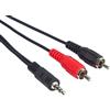 PremiumCord Cavo a Y da Jack a RCA 15 m, Spina Jack da 3,5 mm a 2 Connettori RCA RCA, Jack a RCA, Audio Stereo, per Fotocamera Digitale, TV, Telefoni Cellulari, MP3, HiFi, Colore Nero