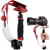AFUNTA Pro Handheld video della telecamera stabilizzatore costante, ideale per GoPro, Cannon, Nikon o qualsiasi fotocamera DSLR fino a 0.95 KG Con Smooth Pro Glide fisso Cam - Rosso + argento + nero