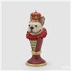EDG Enzo De Gasperi Decoro Bulldog Natalizio H 36 Cm D 14,5 Cm Bianco Rosso