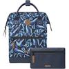 Cabaïa - Zaino Adventurer Fontainebleau - Medium 18L - Idrorepellente - scomparto per PC fino a 13″ - 2 tasche intercambiabili - Vegan certificato - Zaino da viaggio, lavoro e scuola - Blu