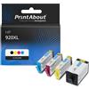 PrintAbout Cartuccia compatibile HP 920XL (C2N92AE) - 4 colori Alta capacità Multipack
