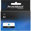 PrintAbout Cartuccia compatibile HP 82 (C4911A) - Ciano