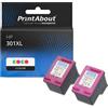 PrintAbout Cartucce compatibile HP 301XL (D8J46AE) - 2x 3 colori ad alta capacità Multipack