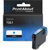 PrintAbout Cartuccia compatibile Epson T061 (C13T061240) - Ciano