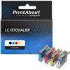 PrintAbout Cartuccia compatibile Brother LC-970VALBP - 4 colori Multipack