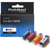 PrintAbout Cartuccia compatibile Canon CLI-521 CMYK - 4 colori Multipack