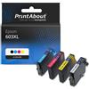 PrintAbout Cartuccia compatibile Epson 603XL (C13T03U64010) - 4 colori Alta Capacità Multipack