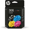 HP Cartuccia stampante HP 308 (6L6S6UE) - Nero + 3 colori Multipack