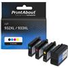 PrintAbout Cartuccia compatibile HP 932XL / 933XL (C2P42AE) - 4 colori Alta Capacità Multipack