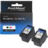 PrintAbout Cartuccia compatibile Canon PG-540 XL / CL-541 XL - Nero + 3 colori Alta capacità Multipack