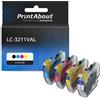 PrintAbout Cartuccia compatibile Brother LC-3211VAL - 4 colori Alta Capacità Multipack