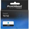 PrintAbout Cartuccia compatibile Epson T6732 - Ciano