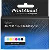 PrintAbout Cartuccia compatibile Epson T67/31/32/33/34/35/36 (T673) - Kit colori Multipack