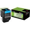 Lexmark Toner Lexmark 80C2HC0 (802HC) - Ciano Alta capacità