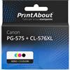 PrintAbout Cartuccia compatibile Canon PG-575 + CL-576XL - Nero + 3 colori Alta capacità Multipack