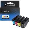 PrintAbout Cartuccia compatibile Brother LC-3235XL - Nero + 3 colori Multipack