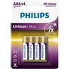 Philips Litio Ultra FR03 Mignon AAA 4 pezzi