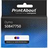 PrintAbout Nastro compatibile Dymo S0847750 (S0721660) - Bianco su nero/rosso/blu (9 mm)