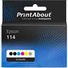 PrintAbout Cartuccia compatibile Epson 114 (C13T07A1/B1/B2/B3/B4/B540) - 6 colori Multipack