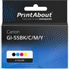 PrintAbout Cartuccia compatibile Canon GI-55BK/C/M/Y - 4 colori Multipack