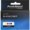 PrintAbout Cartuccia compatibile Canon GI-41K/C/M/Y - 4 colori Multipack