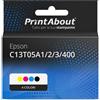 PrintAbout Cartuccia compatibile Epson C13T05A1/2/3/400 - 4 colori Alta capacità Multipack
