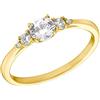 Amor Anello da donna in argento sterling 925, con zirconi sintetici, oro, in confezione regalo, 2035669, 20 (19,1), Argento 925 rodiato, Zirconi sintetici.