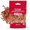 dekora - Sprinkle Mix Stelle Dorate e Bastoncini Rossi 100g - Decorazioni Commestibili per Dolci e Torte di Natale - Senza Glutine, Senza Lattosio, Adatte ai Vegetariani