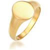 Kuzzoi - Anello ovale, massiccio, opaco, larghezza 12 mm, in argento sterling 925 con rivestimento in oro, anello con sigillo in argento sterling 925, misura 60