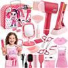 Toylink Set Parrucchiera e Trucco per Bambina con Asciugacapelli, Piastra, Specchio, Pettini, Forbici, Valigetta Bellezza, Valigetta Bellezza Giocattoli Finti Regalo Bambina 3 4 5 6 7 8 Anni