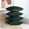 MIULEE 4 Pezzi Copricuscini Natale Federde Cuscini in Poliestere Finto Lino Imitazione Elegante Decorativo per Divano Camera da Letto Soggiorno 45x45cm Army Verde