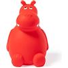 makio Salvadanaio Maialino Ippopotamo in PVC Con Corpo Morbido - Originale Piccolo per Bambini Con Tappo, Da Viaggio Leggero e Resistente in Colori Vivi (Rosso)