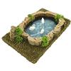 Bertoni Laghetto con Cigni per Presepe | Accessorio Scenografico in Resina e Materiali Vari | Adatto a Statuine 8-10 cm | Prodotto Italiano | 20x12x4 cm