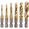 Yosoo 6 punte per trapano HSS 1/4 pollici Hexa Metrico Thread Bits Set di utensili maschili M3-M10