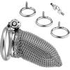 BDSMYEE Chastity cage in Acciaio inossidabile, chastity cage pene per Prevenire L'erezione, gabbia di castità per uomo, cock cage SM bondage slave sex toys (Lungo)