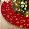 Lanpn Albero di Natale Gonna Copertura di Base Velluto Pannello Esterno Piccolo Fiocco di Neve Copertura della Base per Albero di Natale Decorazione Natalizia (Rosso, 40cm)