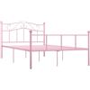 vidaXL Giroletto Telaio Struttura per Letto Testiera Testata Pediera Sponde Arredo Mobili Camera Arredamento Rosa in Metallo 140x200 cm