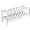 BAM BOO BOX - Scarpiera in bambù, portascarpe a 2 ripiani, 68 x 28 x 32 cm, espandibile impilabile, scarpiera in legno, scarpiera rack, scaffale per soggiorno o corridoio (bianco)