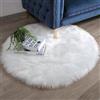 DQMEN Faux pelliccia di agnello di pecora tappeto,Pelliccia sintetica Tappeto vello di pecora (bianco, 90 X 90 CM)