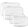 QEEYON Borsa da toilette trasparente da viaggio custodia rigida con cerniera, Trasparente, 4 Pack 19*10*5cm+13*8.5*5.3cm