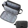 BAGSMART Beauty Case da Viaggio Uomo Donna, Borsa da Toilette con Doppia Apertura A Cerniera, Borsa per Cosmetici, 5 L, Tela Nera