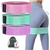 TUOLON Elastici Fitness Set, Fasce Elastiche in Tessuto e Bande di Resistenza 3 Livelli, Antiscivolo per Glutei, Yoga, Pilates, Palestra, Squat, Allenamento di Forza e Crossfit