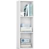 VASAGLE Libreria, Scaffale Libreria a 3 Ripiani, Scaffale Portaoggetti Aperto, 24 x 30 x 94,8 cm, per Soggiorno Studio Sala da Pranzo, Bianco Nuvola LBC433W01