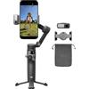 DJI Osmo Mobile 8 Combo Advanced Tracking stabilizzatore per smartphone, AI tracciamento nativo con audio e illuminazione, rotazione panoramica a 360°, manico telescopico e treppiede integrati