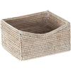 Kouboo Shelf Basket La Jolla-Cesto portaoggetti in Rattan, Colore Vimini, Lavaggio Bianco, 24.76501 x 20.32 x 13.97 cm