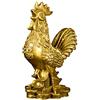 BRASSTAR Brass 3.5''(H) Auspicious Rooster Statue Ingots Wealth Feng Shui Sculpture Home Office Chinese Zodiac Decorative Ornament Business Gift Collection PTZY045